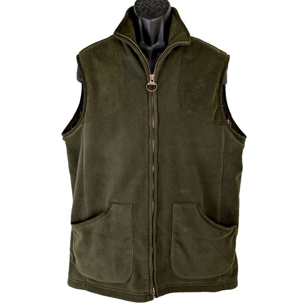 Barbour Sporting Dunmoor Gilet Men's LG Olive Green Lined Fleece Vest